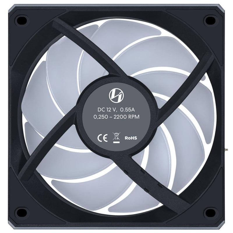 Lian Li UNI Fan CL120 ARGB 120mm PWM Fans - Triple Pack - 2.4 GHz Wireless Signal RGB & PC Case Fans Control - Daisy-Chain - Dual Light Zones - FDB - Controller Included & Required - Black (12CL1W3B) Normal Blade, Black 3 x 120mm