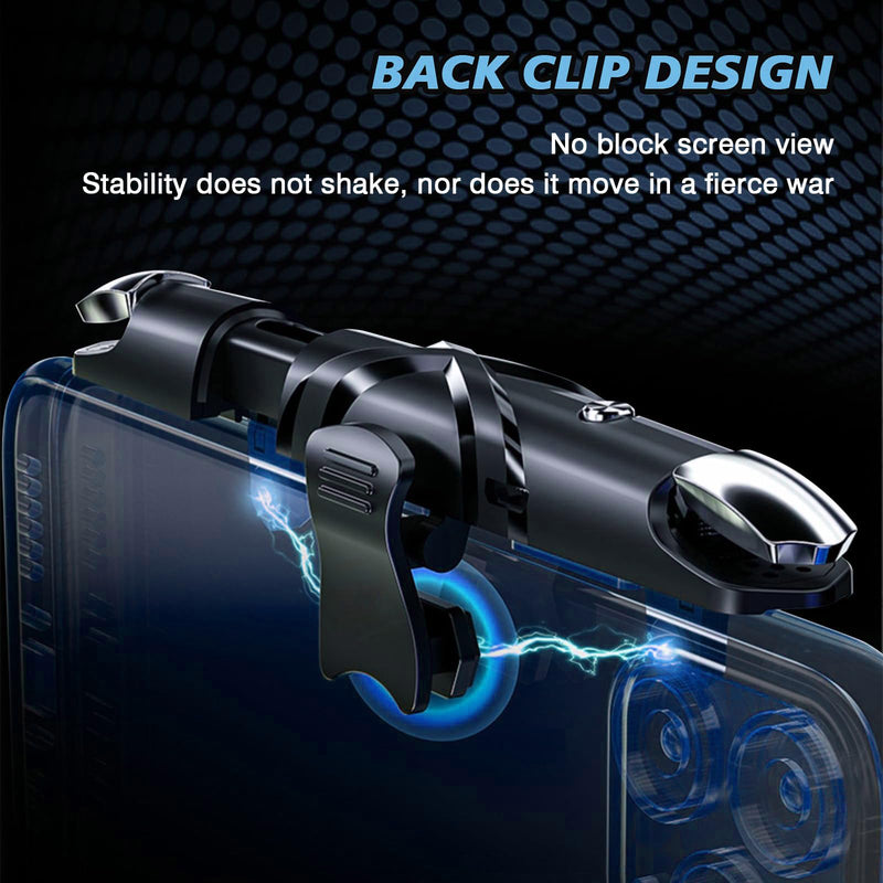 PUBG Trigger 4 Finger Mobile Gaming Controller with 20 Finger Sleeves & Storage Case PUBG Mobile Controller Aim & Fire Shooter Buttons for iPhone & Android PUBG Accessories for COD Mobile (1 Pack G5+20Pcs Finger sleeve+Storage bag)