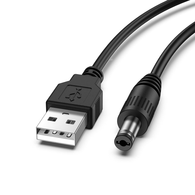 3 Pack USB to DC 5V Power Cord, USB 2.0 A Male to DC 5.5mm x 2.1mm Power Plug Connector Charger Barrel Jack Power Cable