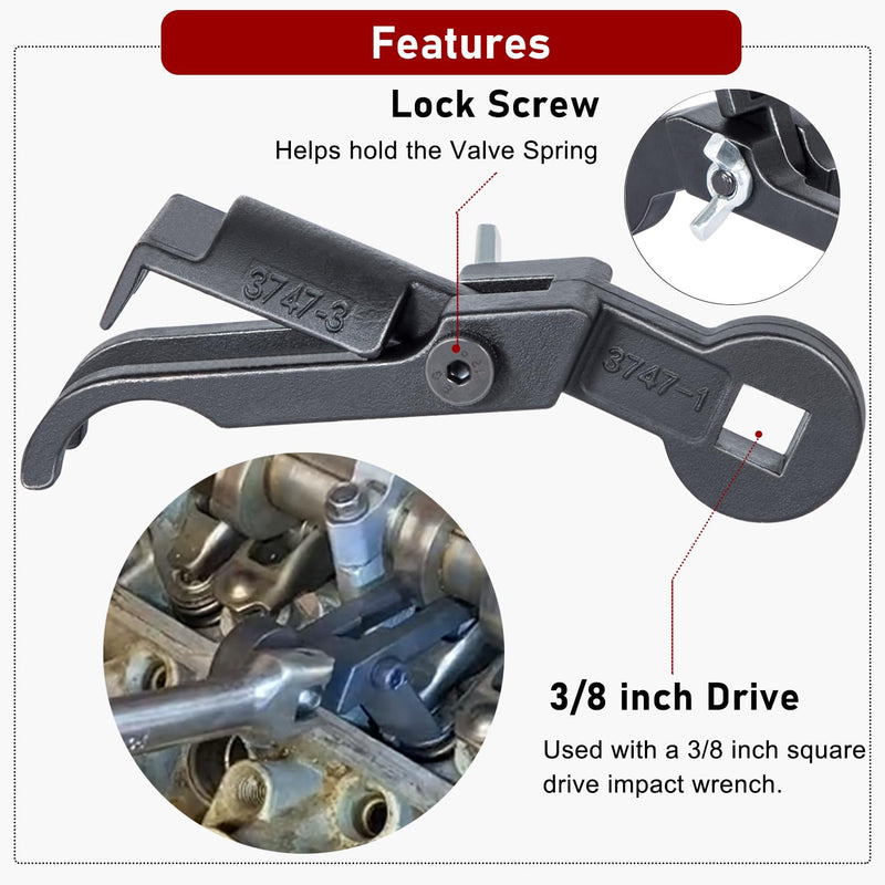 Camoo Rocker Arm Remover/Installer & Valve Spring Compressor Tool for 1999-2013 Jeep, Dodge, for Chrysler with 3.7L & 4.7L Engines, 3/8 Inch Drive Replace for 3747-1 10102 8426 8387 8516A