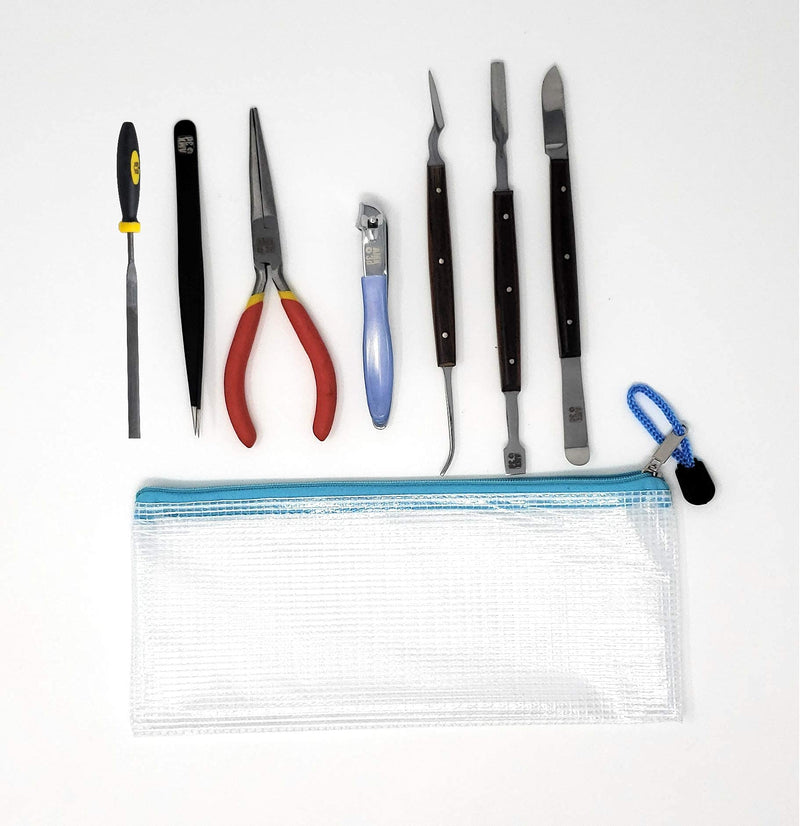 8 Piece 3D Print Clean-Up Kit with Case - Lendable, Loanable Specialty 3D Print Clean Up Tools Designed for Libraries, Schools and Makerspaces - 1 Kit