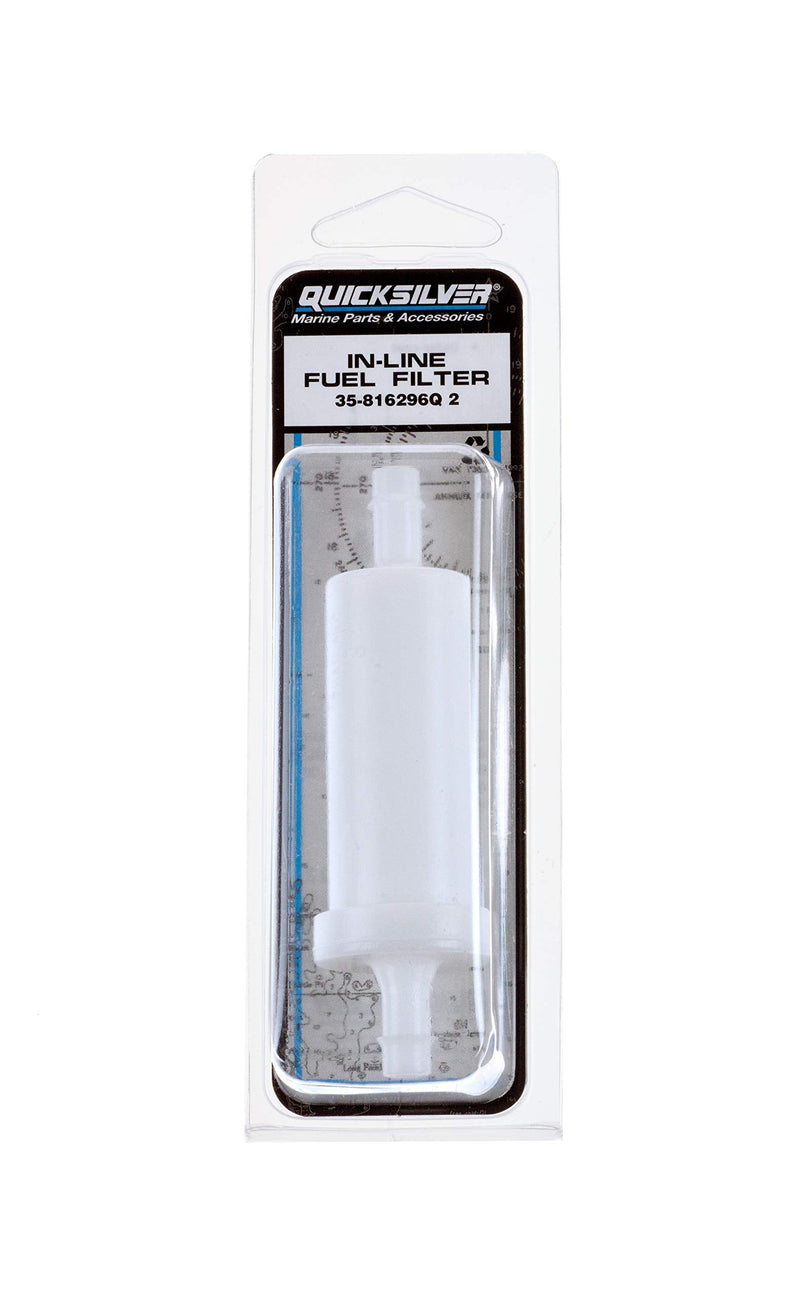 Quicksilver 816296Q2 Marine Engine Inline Fuel Filter with Barbs for 5/16" (8mm) Fuel Lines