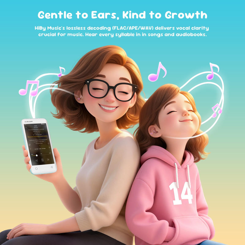 80GB MP3 Player for Kids, Parental Controls, Supports Spotify Kids, Audible, LibriVox, and Kindle:Safe Android MP4 Player Gift with 4" Touchscreen, WiFi and Bluetooth(Mint Green) Mint Green