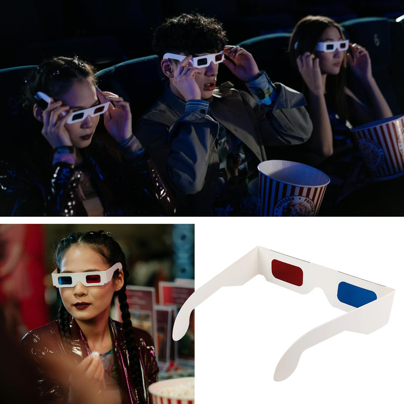 5 Pairs 3D Paper Glasses, Red Blue 3D Glasses, 3D Viewing Glasses Anaglyph 3D Glasses for Movies, TV 5