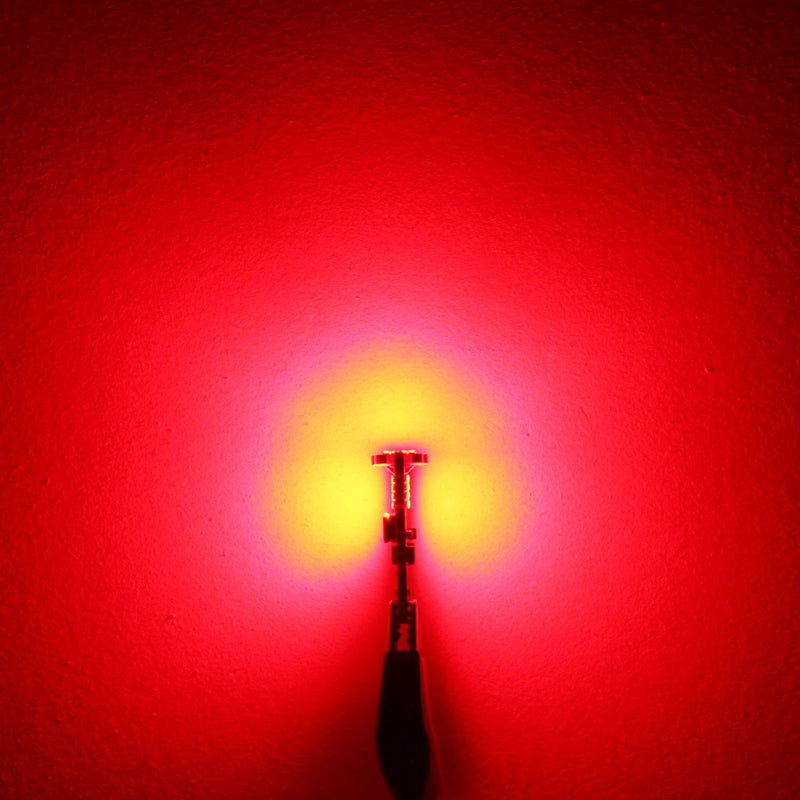 PHINLION 912 921 Red LED Bulbs, 1300 Lumens Super Bright Wedge T15 904 906 922 W16W 3rd Brake Light Replacement for Interior Map Dome Center High Mount Stop Tail Lights, Pack of 2
