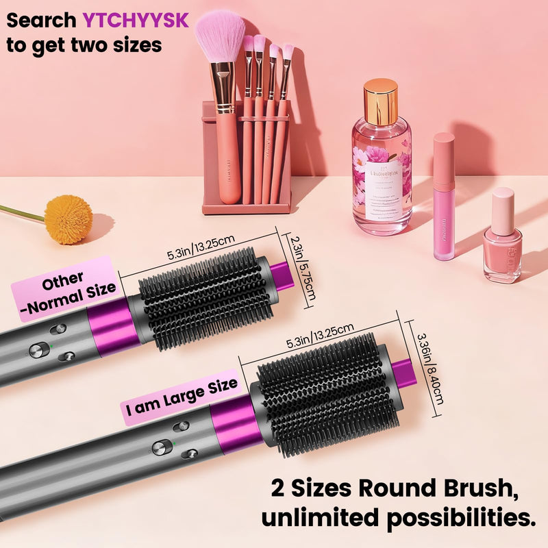 Large Round Volumizing Brush for Dyson Airwrap HS01/05/08 | 3.3in with plastic bristles round brush attachment accessories for straightening fast dry big curls add volume Rose