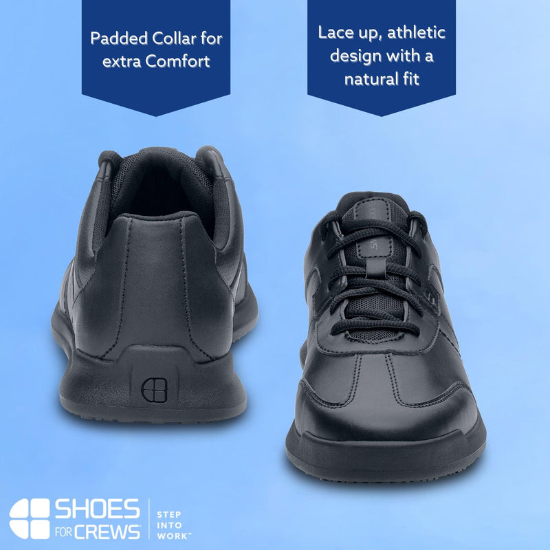 Shoes for Crews Men's Slip-Resistant Work Sneakers – Comfortable, Non-Slip Men's Shoes for Restaurants, Healthcare, Retail, Hospitality & More - Freestyle II 10.5 Black