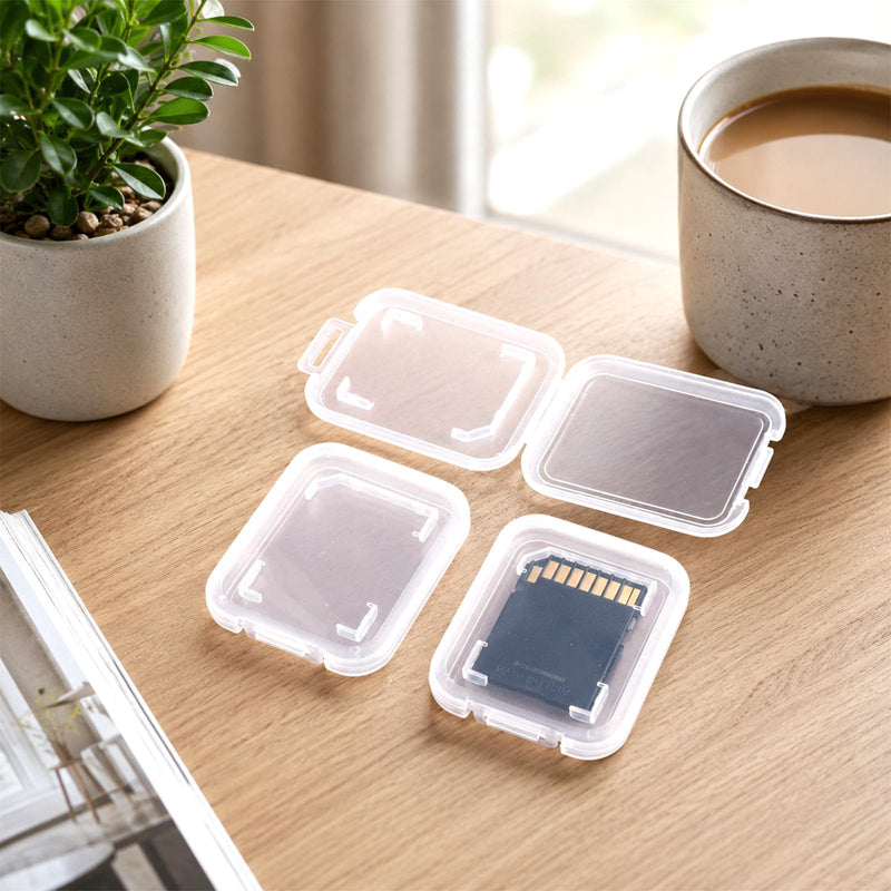 Clear Memory Card Case, Plastic Memory Card Holder | Transparent Memory Card Case Storage Box, Compatible with Standard SD Cards, SDHC, SDXC Cards (20 Pcs)
