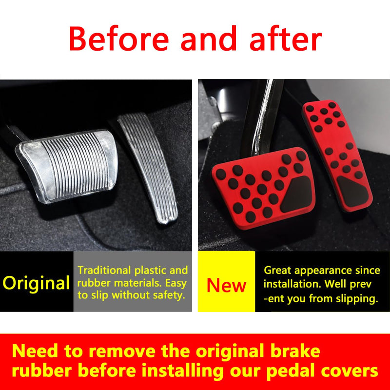 Accelerator Gas Brake Pad Cover Compatible for Dodge Challenger Foot Pedals 2008-2024, Compatible for 2011-2023 Dodge Charger Accessories, for Chrysler 300/300C 2010-2019 Pedal Cover Red