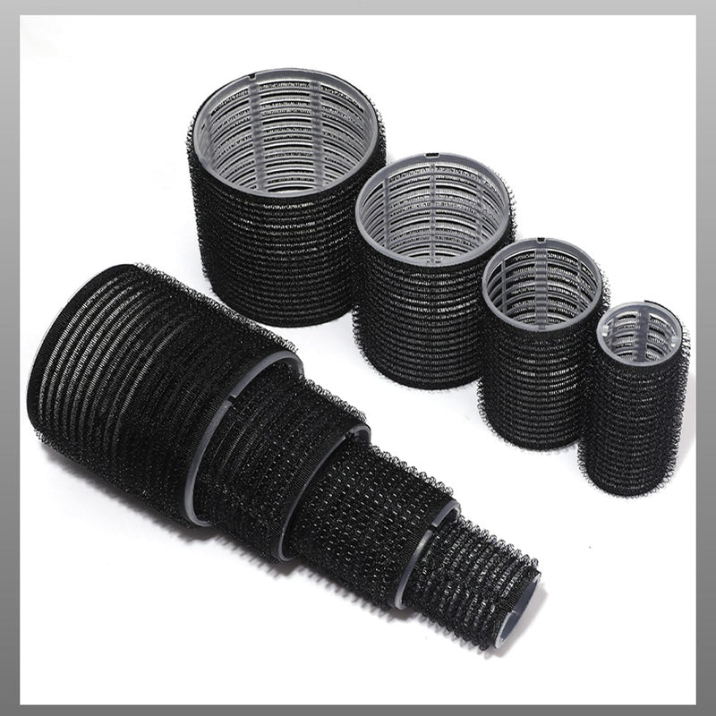  [AUSTRALIA] - Black Hair Rollers - 28 Pcs Hair Rollers with Clips Velcro Rollers for Bangs, DIY Hairstyle Tools for Women, Salon Hairdressing Curler
