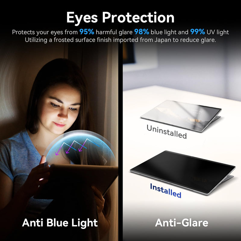 Magnetic Privacy Filter Compatible with Microsoft Surface Pro 9 (2022) / Pro 8 (2021) / Pro X (2021, 2019), 13 Inch Removable Anti Spy Glare Blue Light Privacy Screen Black surface privacy screen 13 inch Surface Pro 10/9/8/X