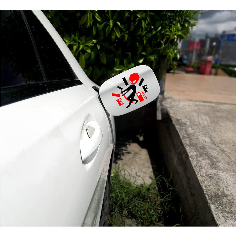 Funny Car Stickers, High Gas Consumption Decal, Angry Boy Adjusting Fuel Gauge, Fuel Gage Empty Stickers for Cars, Van, Trucks, Car Decals for Women Men 2pcs~5.1"