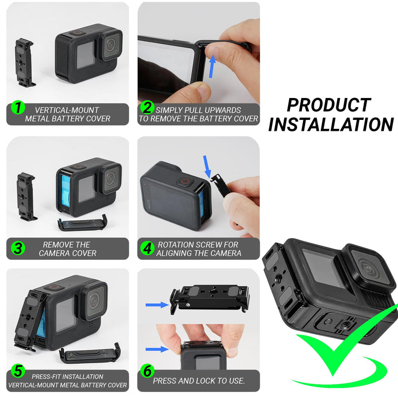 Replacement Battery Cover Side Door for GoPro Hero 13 Black, Battery Door Repair Part Accessories Compatible with GoPro Magnetic Latch Mount