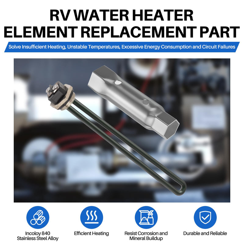 110V/120V RV Water Heater Screw-In Electric Heating Element 110V/1400W for Atwood/Dometic 92249, 120V/1440W Suburban 520789/520900, GC/GCH/SW Series with Dual-Use Quick-Release Hex Wrench