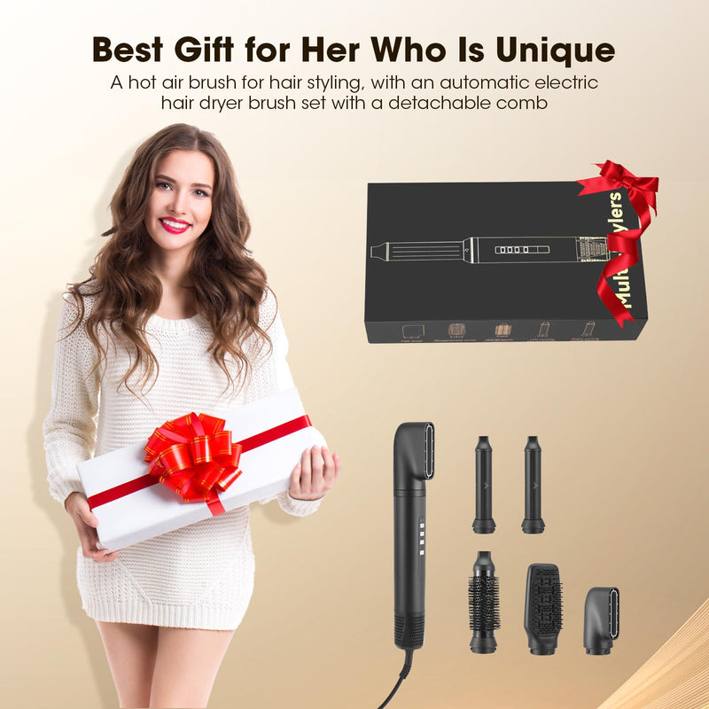 5 in 1 Hair Styler, Air Stylers for Women, Magic Hot Air Styler Dryer Brush for Hair Styling, [110,000 RPM] High-Speed Ionic Hairdryer for Volumizing, Curling, Straightening, 3 Speeds & Temp