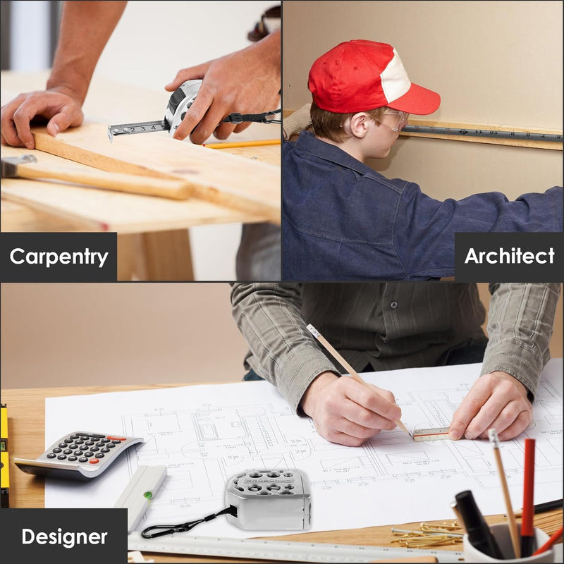 25FT Stainless Steel Measuring Tape | Anti Rust, Strong Magnetism on The Bottom, Hollow Design, Portable Self-Locking, For Household Woodworking