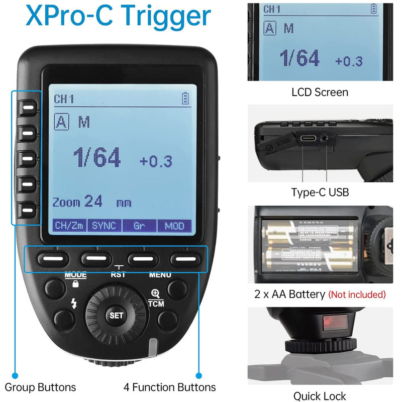 Godox Xpro-C TTL Wireless Flash Trigger for Canon Xpro-C(Canon)