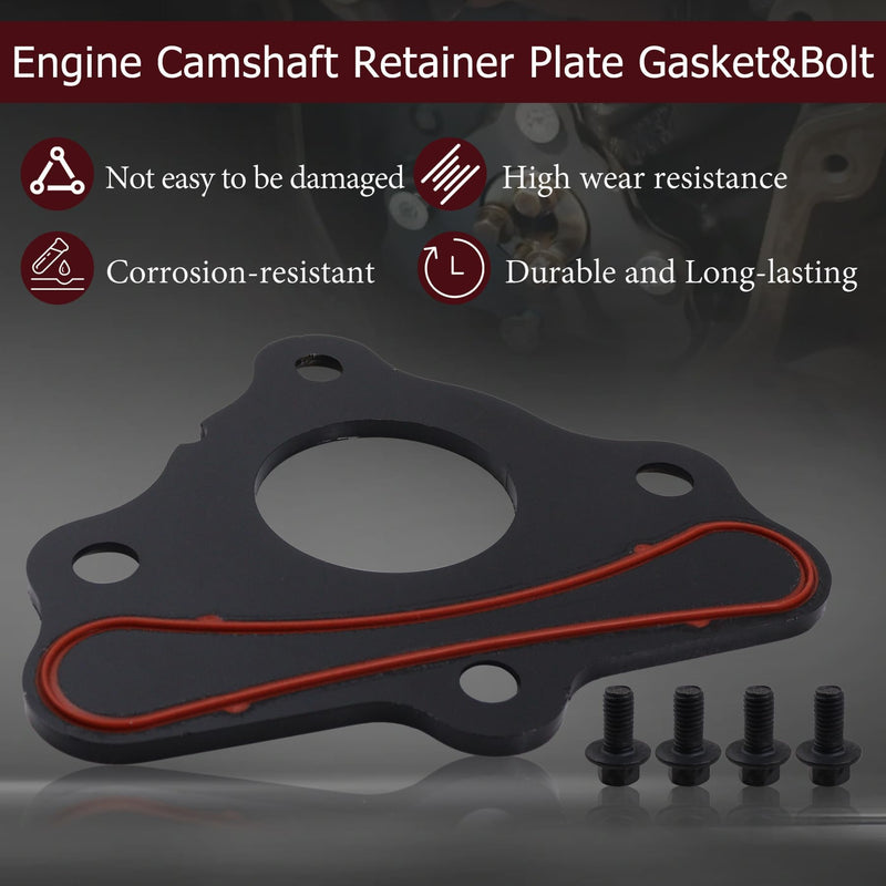 12589016 Camshaft Retainer Thrust Plate Gasket with Bolt Kit Fit for GM LS LT Gen III IV V Engines LS LS1 LS2 LS3 LQ4 LQ9 4.8L 5.3L 6.0L 6.2L