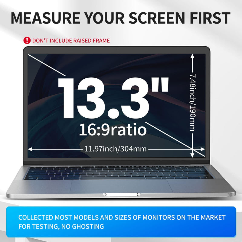 Laptop Privacy Screen 13.3 inch, 9H Hanging Privacy Screen for Laptop for 16:9, Acrylic HD Eye Protection Anti Glare Blue Light Laptop Screen Privacy Filter