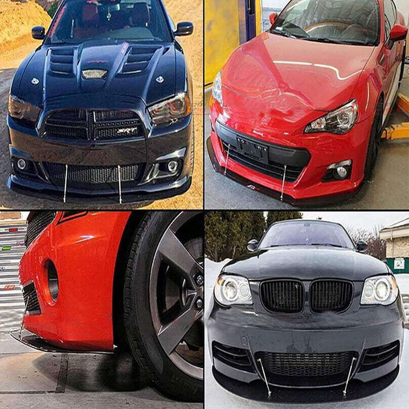 HERIS 2pcs Adjustable Black 7.87"-13" Front Lip Strut Rod Bumper Splitter Universal Tie Support Bars