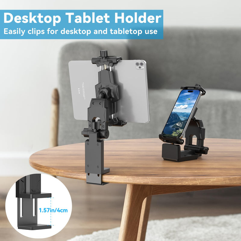 KDD Airplane Tablet Holder Mount, Adjustable Travel Essentials iPad Phone Stand with 360 Degree Rotation, Portable Tesla Model 3/Y Car Headrest Mount Compatible with iPad, Phone, Switch
