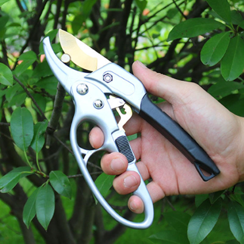 Ultra Sharp Germany Titanium Steel Pruning Shears - Cuts 3X Easier, Weak Hand Arthritis Snips, Rust-Resistant, Effortlessly 1-Inch Cut Capacity Garden Scissors, Ergonomic Handle Titanium -Black