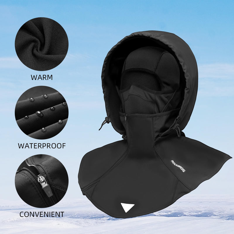 ROCKBROS Balaclava Mask Windproof Winter Mask Men Women for Skiing Snowboading Motorcycle Riding Small-Medium Black