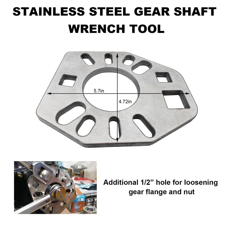 Stainless Steel Pinion Yoke Wrench Tool, Pinion Holder Yoke Wrench with Extra 1/2" Hole Fits Most Sockets, Extra Strength Puller Suitable for Loosening Pinion Flange & Nuts