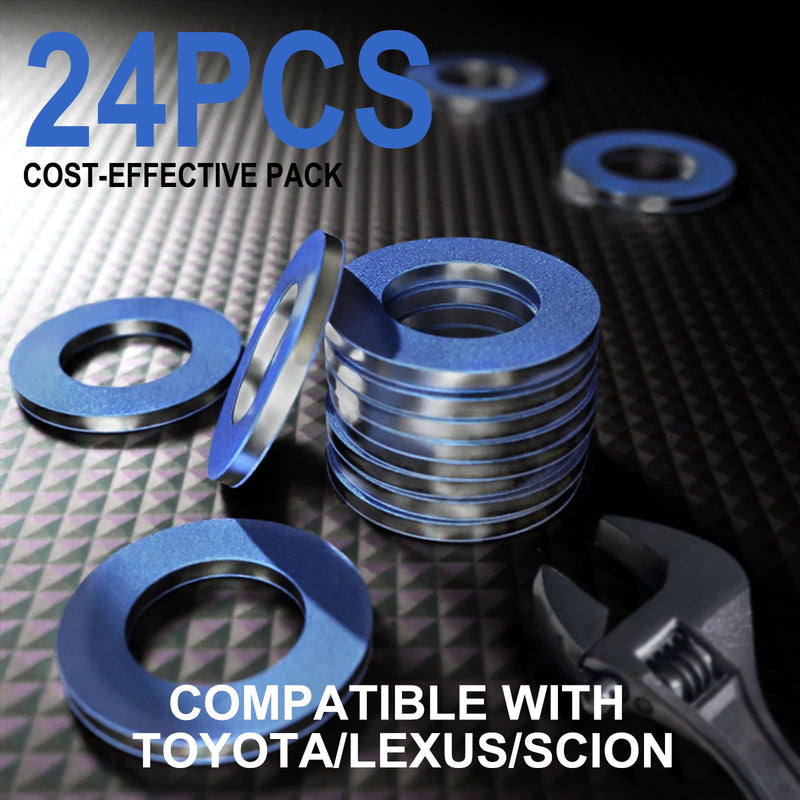 24PCS Dcoecue Oil Drain Plug Gasket Washer, M12 Aluminum Crush Washer for Oil Pan Drain Plug, Replaces OEM 90430-12031 for Toyota/Lexus/Scion
