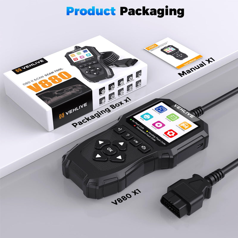 OBD2 Scanner Diagnostic Tool, Check Engine Light Car Code Reader with Reset, Battery Tester, Live Data, Freeze Frame, I/M Readiness, Car Scanner Diagnostic Tool for All OBDII Car After 1996 black