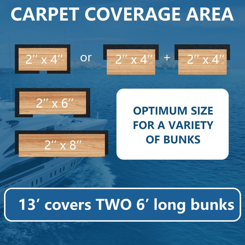 Boat Trailer Bunk Carpet, Marine Grade Carpet 9/11/12/16/17/20/24 Inch for Pontoon, Trailer Bunk,Jet Ski, Padding, Guides Accessories Replacement, Runner for Outdoor 13ft x 11in Black-1pack
