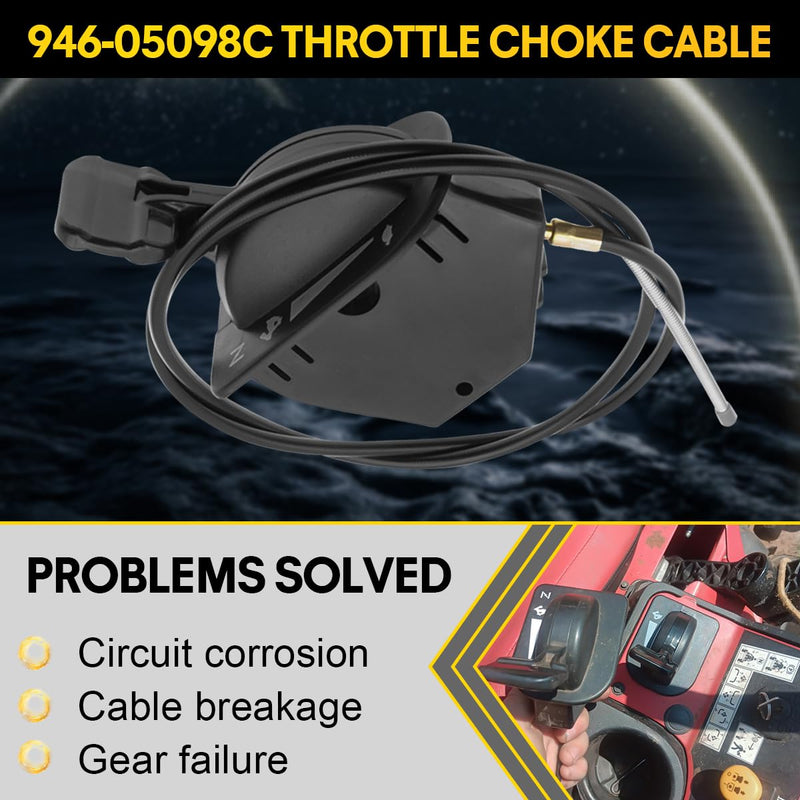 946-05098c 946-05098a 946-05098b 746-05098 746-05098a 746-05098b Throttle Choke Cable Compatible with Cub Cadet Throttle/Choke Cable XT1-LT46 LT50 GT50 GT54 ST54 XT2-LT54 LX46 GX54