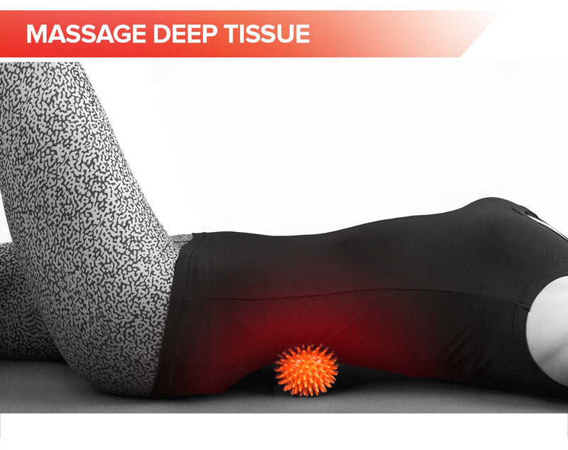 Spiky Massage Balls for Feet, Back, Hands, Muscles - Firm, Medium and Soft Spiked Massager Rollers for Plantar Fasciitis, Exercise, Neuro-Balance, Physical Therapy, 3-inch