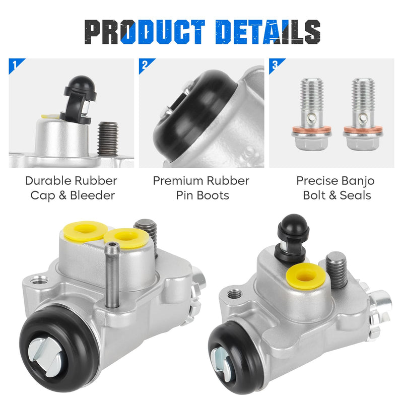 Front Brake Wheel Cylinders Fit for Honda TRX350 1990-2000, Rancher 350 4x4 ES 2000 2001 2002 2003 45330-HC5-006 45310-HC5-006 45370-HC5-971 45350-HC5-971 - Full Set Left & Right ATV Drum Brakes