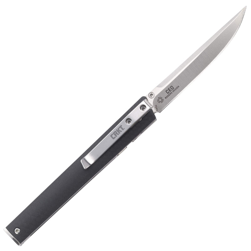 CRKT CEO EDC Folding Pocket Knife: Low Profile Gentleman's Knife, Everyday Carry, Satin Blade, IKBS Ball Bearing Pivot, Liner Lock, Glass Reinforced Fiber Handle, Deep Carry Pocket Clip 7096V