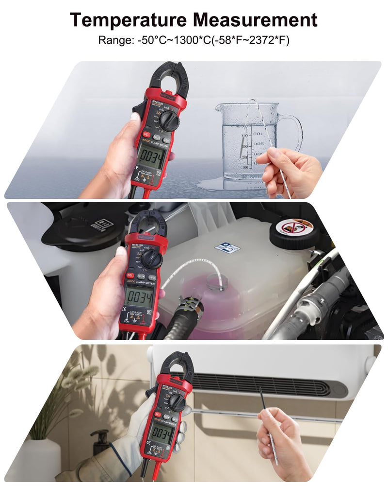 Digital Clamp Meter, Multimeter TRMS 6000 Counts Amp Volt Meter Auto-ranging Measures AC/DC Voltage, AC/DC Current Capacitance NCV Frequency Live Wire Resistance Diode Temperature Continuity MY2610D