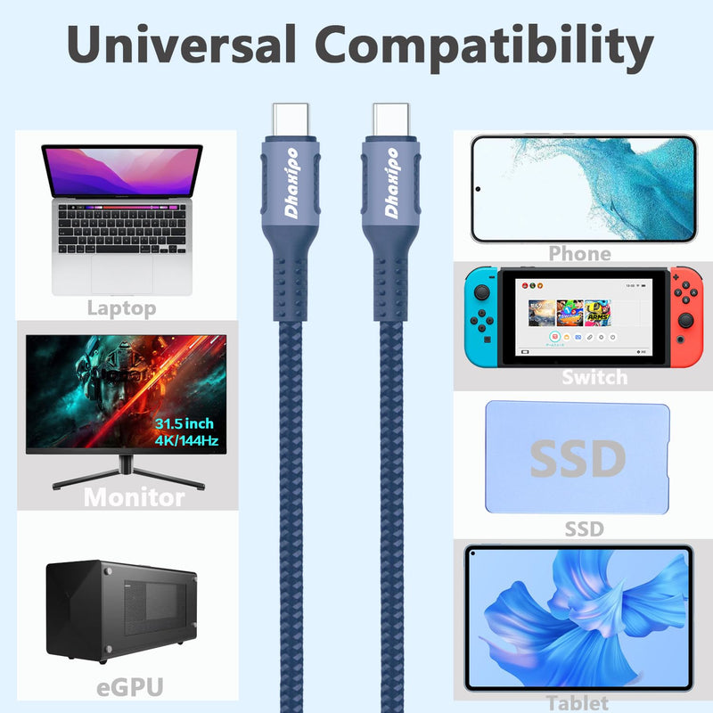 USB 4 for Thunderbolt 4/3 240W/100W Power Cable, 5K/4K/8K@60Hz for Thunderbolt 4 Cable,0.9m/3ft 40 Gbps Data Transfer Compatible with MacBook,Laptop,Docking Station,monitore. 1pack 3ft Black