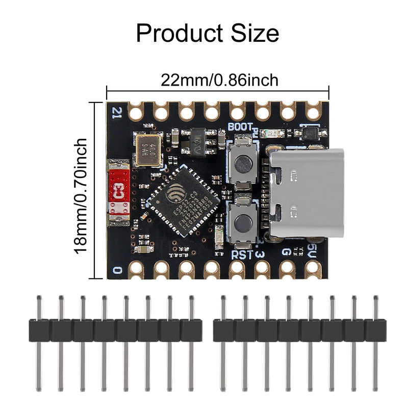 AITRIP ESP32-C3 Mini Development Board, 4MB Flash Core Board RISC-V 32-bit CPU, 160MHz, 400KB SRAM ESP32 Super Mini Development Board ESP32 Development Board WiFi Bluetooth (6PCS ESP32-C3) 6PCS