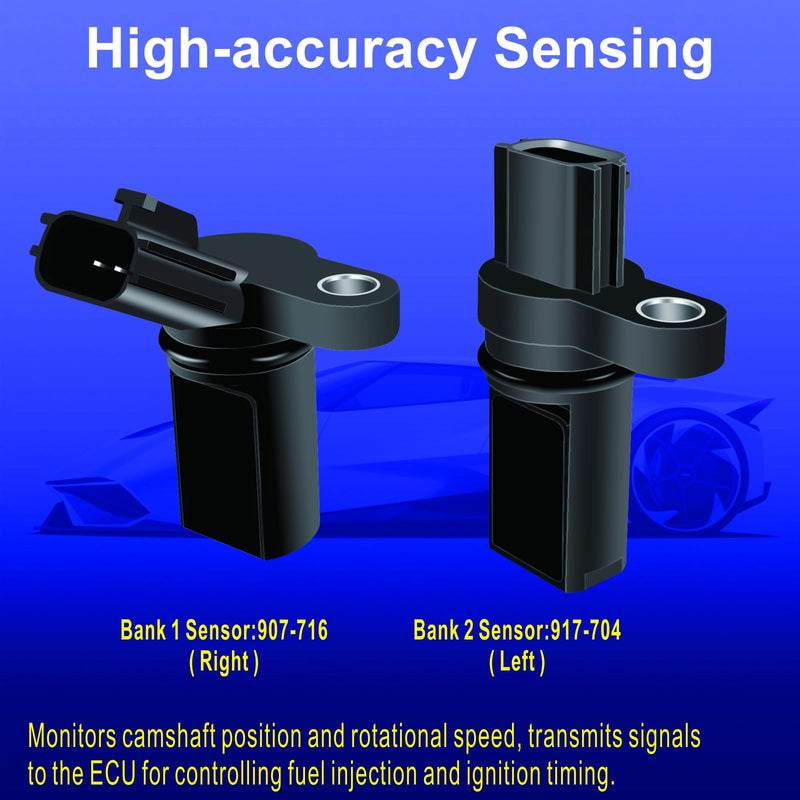 Camshaft Position Sensor Left & Right Compatible with Nissan 350Z Altima Maxima Murano Quest Frontier Pathfinder Xterra Infiniti Fx35 G35 I35 M35 V6 3.5L 4.0L, Set of 2