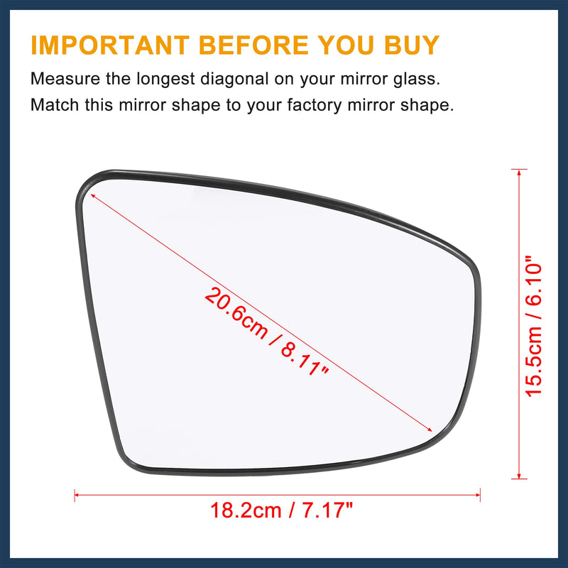 for Nissan Murano 09-14 Car Rearview Passenger Right Side Heated Mirror Glass Replacement W/Backing Plate