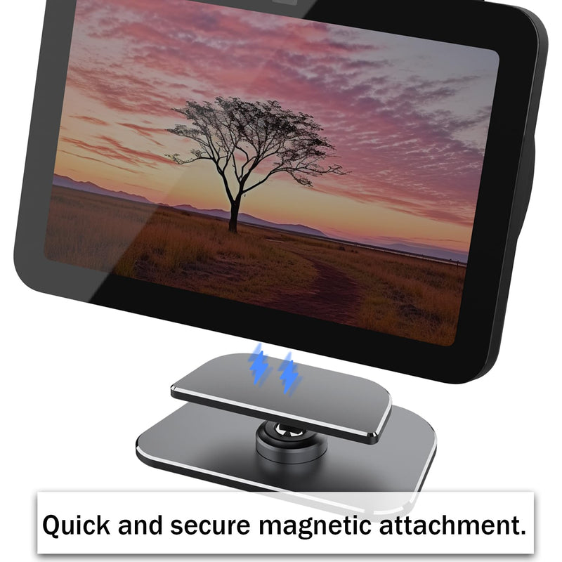 Adjustable Stand for Echo Show 8 (3rd Gen), Aluminum Smart Display Stand with Strong Magnetic, Full Anti-Slip Base, Tilt + Swivel Angle, Compatible with Show 8 (3rd Gen)& Iphone 14