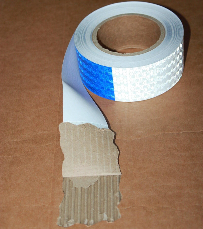 Reflective Tape Blue White 2 Inch x 68 Feet, Outdoor Waterproof Warning Reflector, Night Safety Stickers for Vehicles 2"X68ft Blue White+- 1