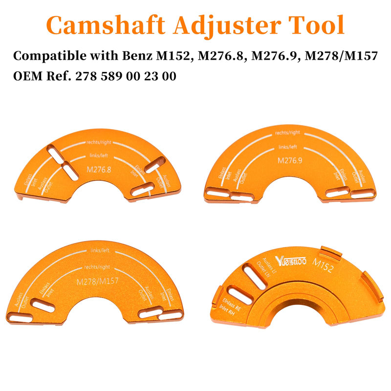 Camshaft Adjuster Tool Kit 4 Pcs, Compatible with Benz M152, M276.8, M276.9, M278/M157, Engine Tools, Timing Belt Tools for M152 M276.8 M276.9 M278/M157