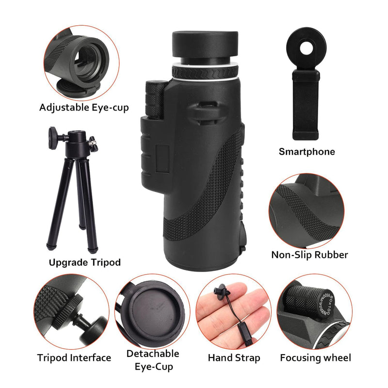 Portable Zoom HD 80x100 Telescope Folding Long Distance Mini Powerful Telescope for Hunting Sports Outdoor Camping Travel ﻿ (Black) Black