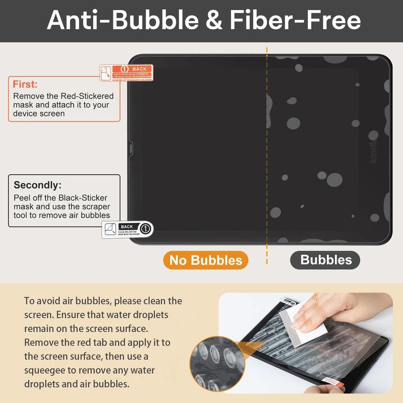 Anti-Glare (Matte) Screen Protector for Kindle Paperwhite 4/5/6 & Kindle 10（2019）/KPW 10th (2022) - High Clarity, Fingerprint Resistant, Slim Film, Explosion-proof(KPW6（2024）) KPW6（2024）