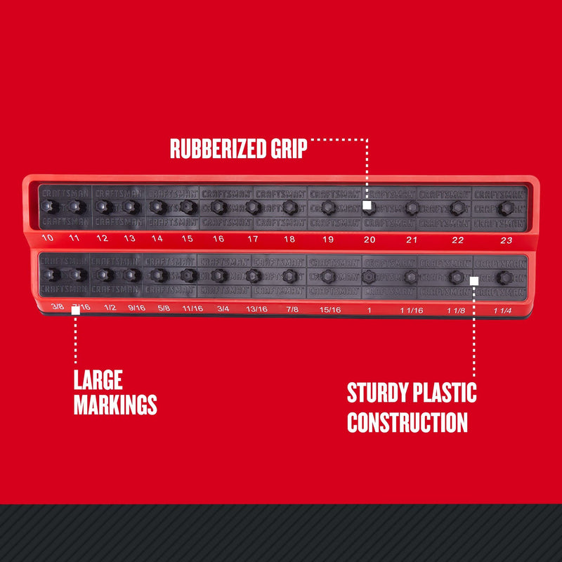 CRAFTSMAN Socket Peg Holder, Tool Tray Storage Organizer, 1/2 Inch Drive (CMMT99416) 1/2-Inch Drive Holder