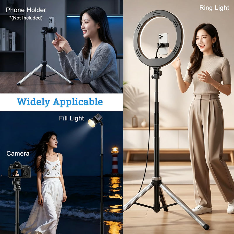 81'' Auto-Open Travel Selfie Stick Tripod for DJI Osmo Pocket 3 4 | Lightweight Extendable Aluminum Tripod Stand for Camera/Smartphone/Ring Light, Portable Tripod for Outdoor Hiking Vlogging