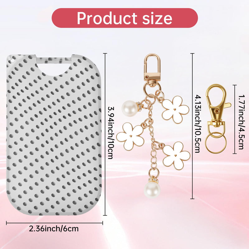 TPU Case for Touchland Hand Sanitizer Spray Mist 1 oz,Cute Polka Dot Cover with Flower keychain (Polka Dot White) Polka Dot White