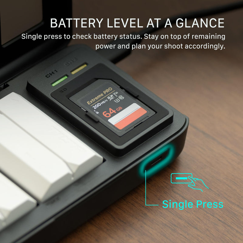 Tilta All-In-One Recharge Companion for NP-FZ100 | FX3, FX30, FX2, ZV-E1, FX30B, A7S III, A7 IV Battery Charger & Power Bank | 30W PD QC Fast Charging | SD TF Card Slot 312MB/s | 18W PD Output - Black