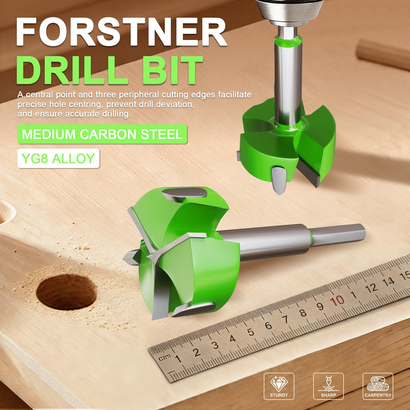 Forstner Drill Bit 3"(76mm), Triple Flute Tungsten Carbide Tipped - Heavy Duty Forstner Drill Bits for Hard/Soft Wood, Woodworking Hinge Cutter & Pocket Hole Tool for Veneered Plywood Plastic (3" 76mm)